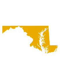 The state of Maryland filled in yellow
